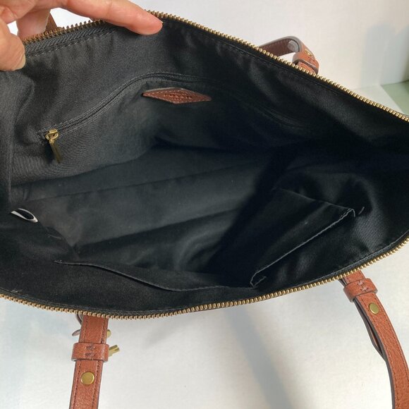 Fossil "Rachel" Large Tote Bag, PVC Outer Multicolor Pattern Key Charm Pockets - Picture 7 of 11